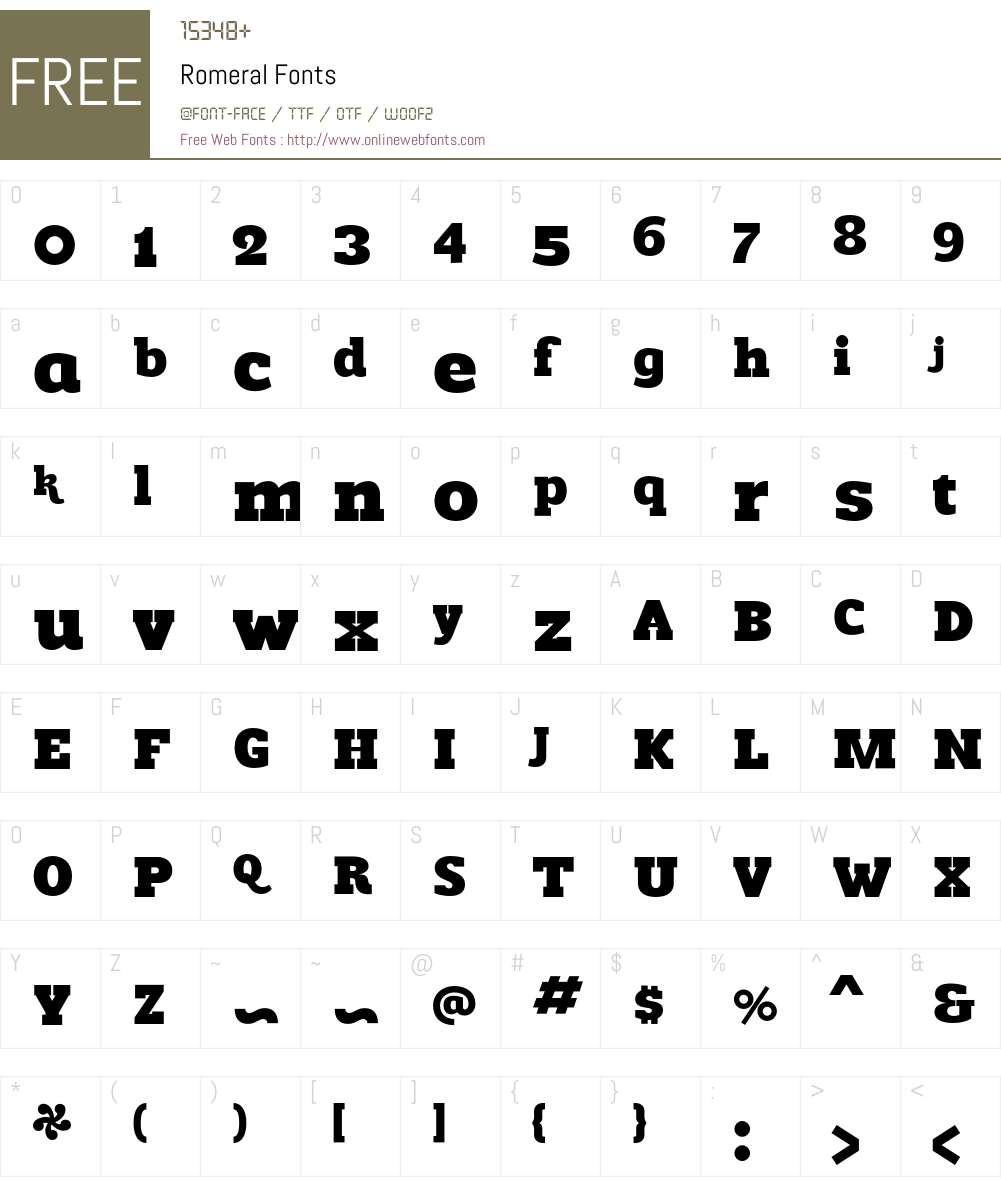 Romeral Font Screenshots