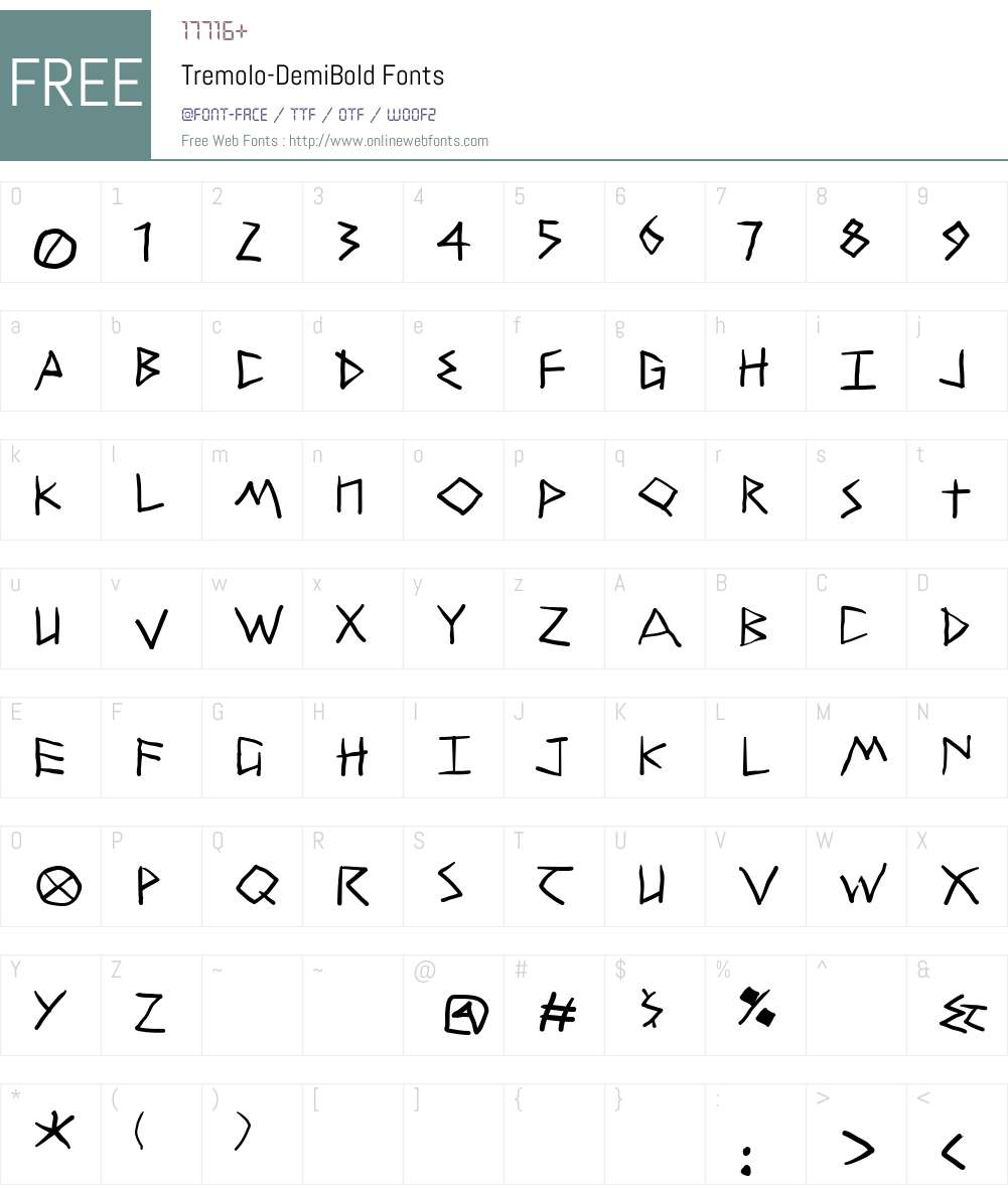 Tremolo Font Screenshots