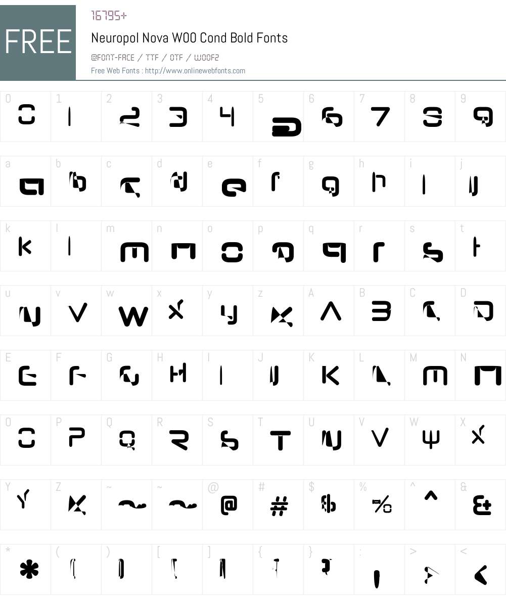 NeuropolNovaW00-CondBold Font Screenshots