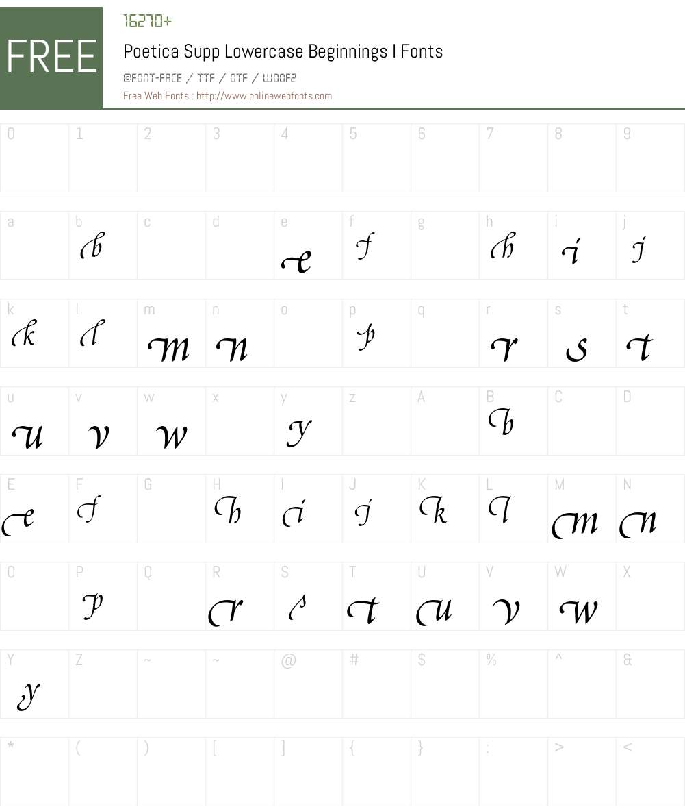 Poetica Font Screenshots