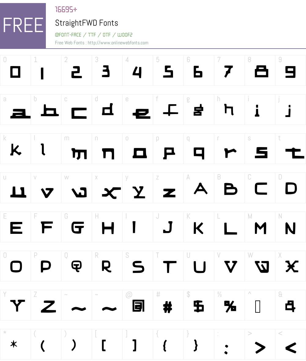 StraightFWD Font Screenshots