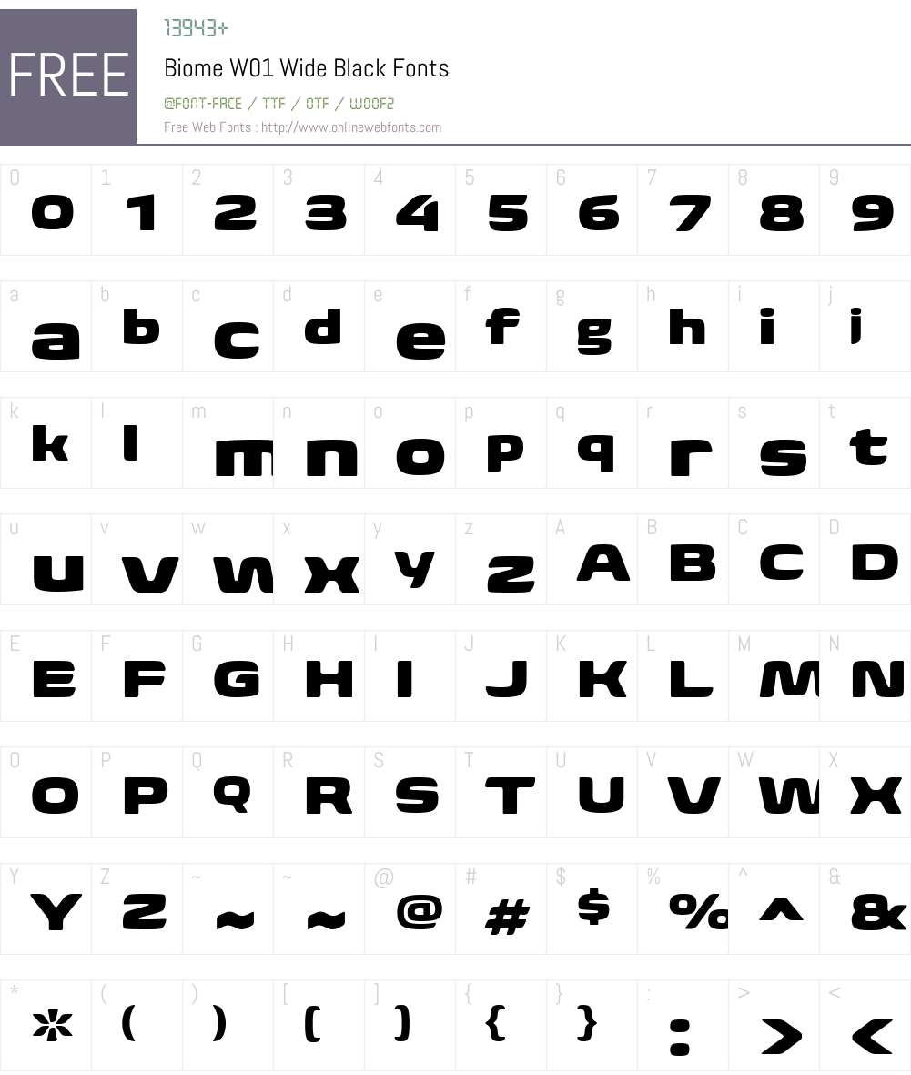 BiomeW01-WideBlack Font Screenshots