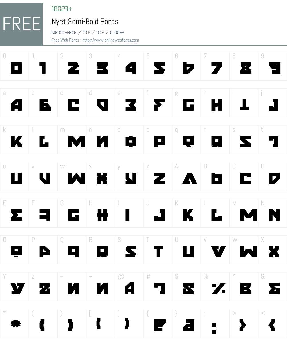 Nyet Semi-Bold Font Screenshots