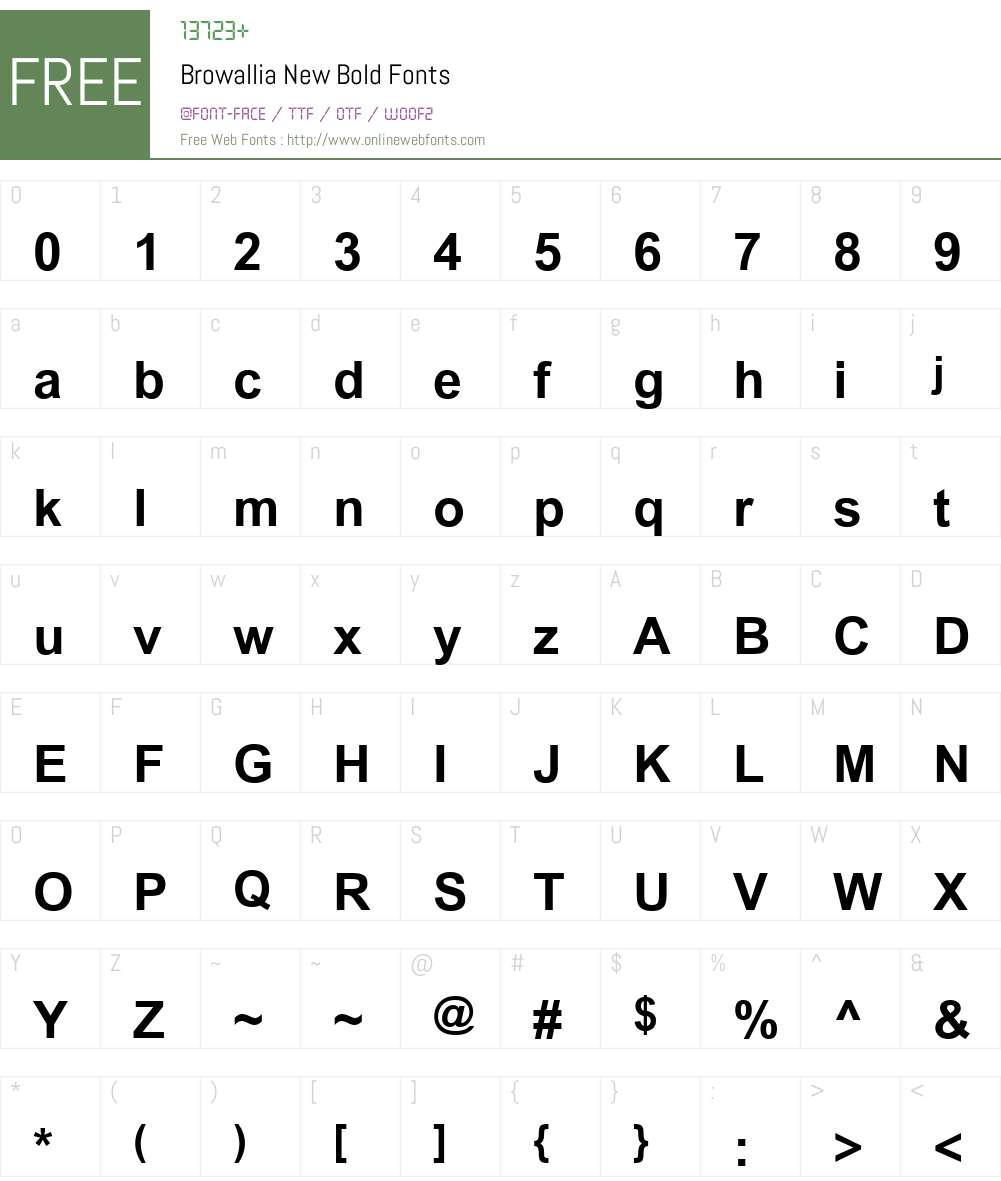 Browallia New Font Screenshots