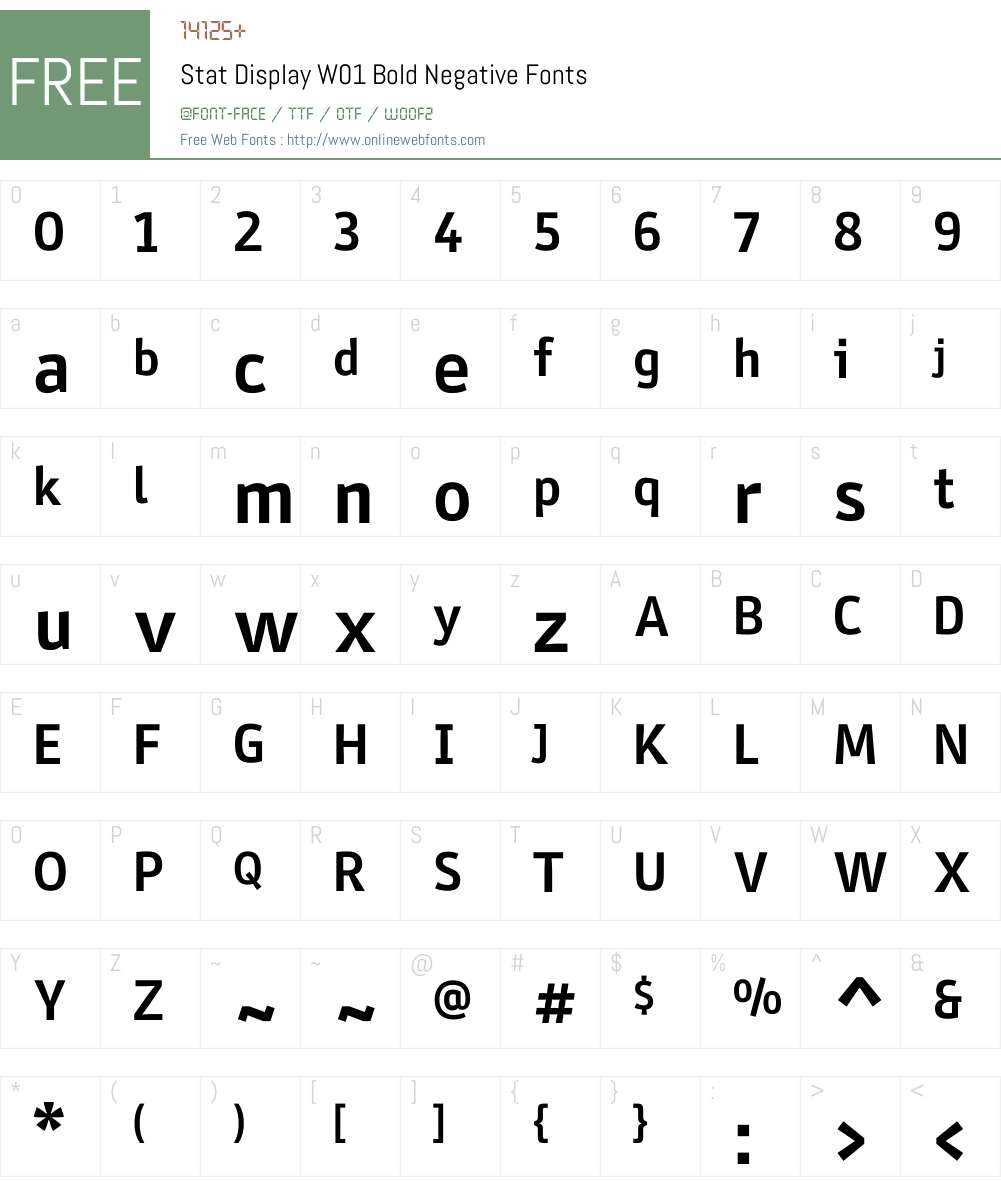 StatDisplayW01-BoldNegative Font Screenshots