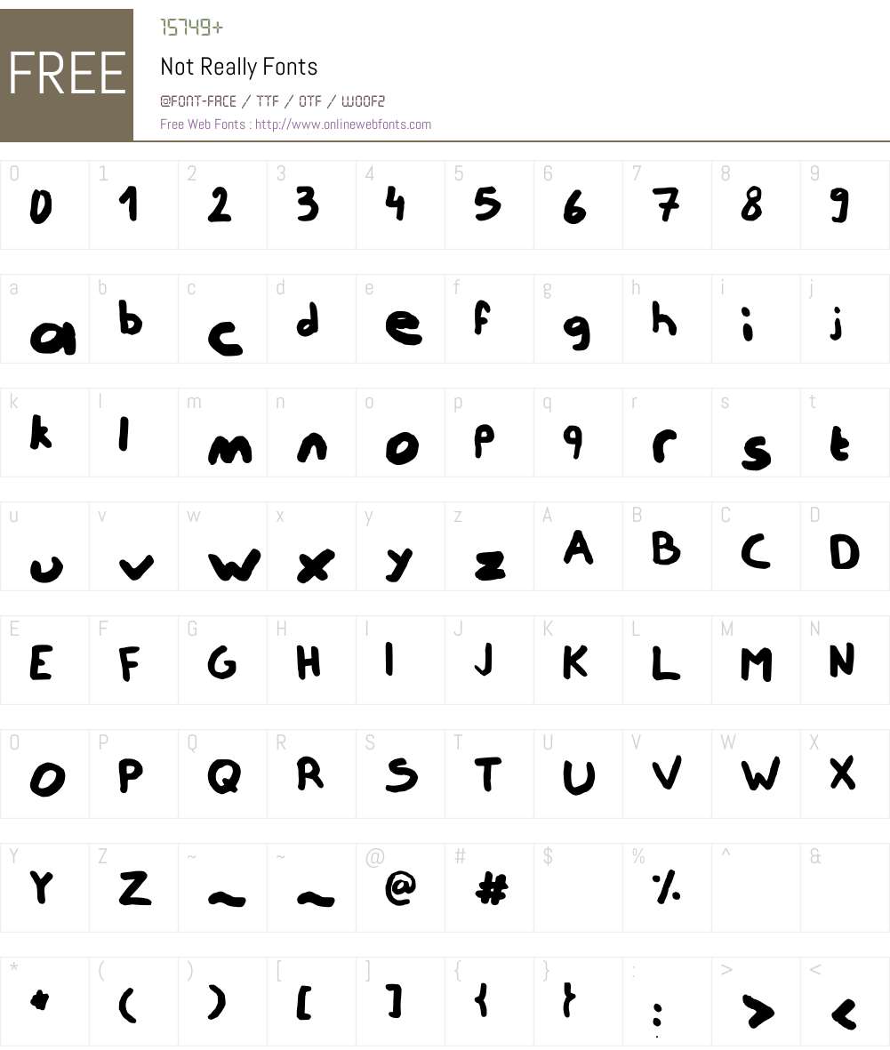 Not Really Font Screenshots