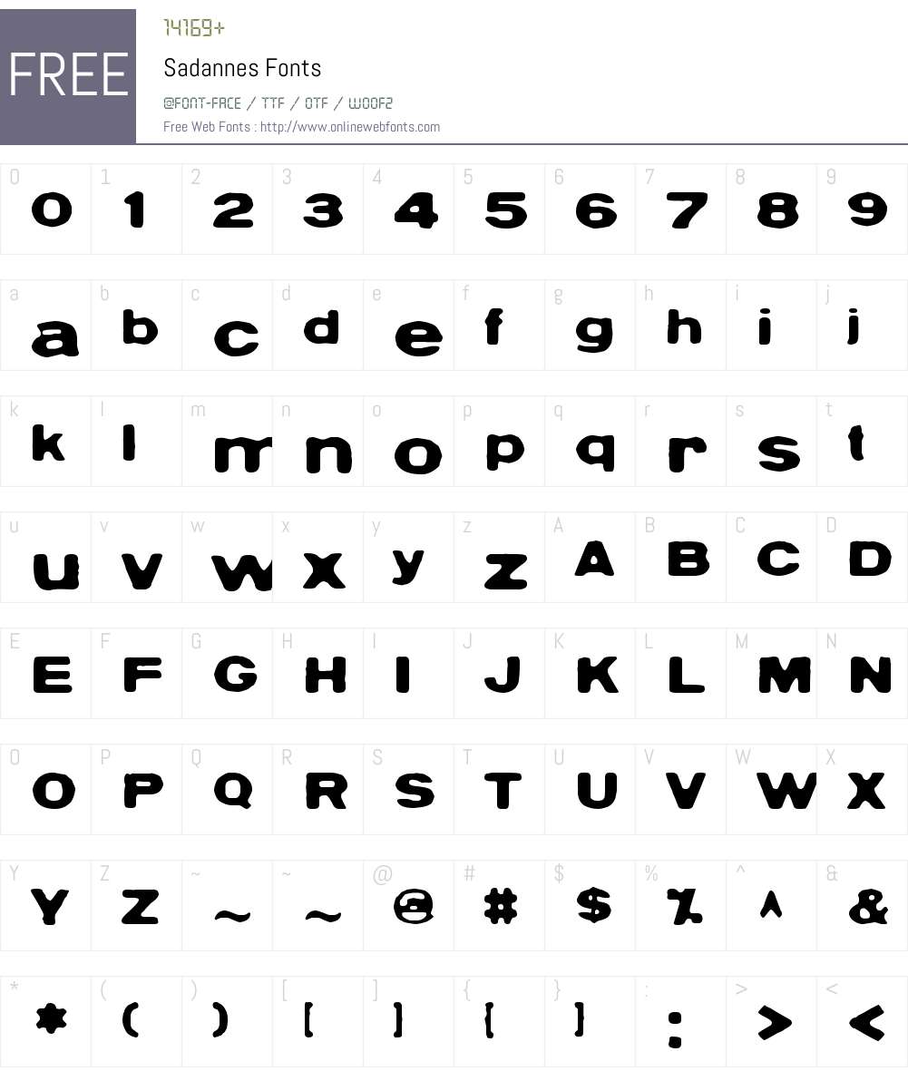 Sadannes Font Screenshots