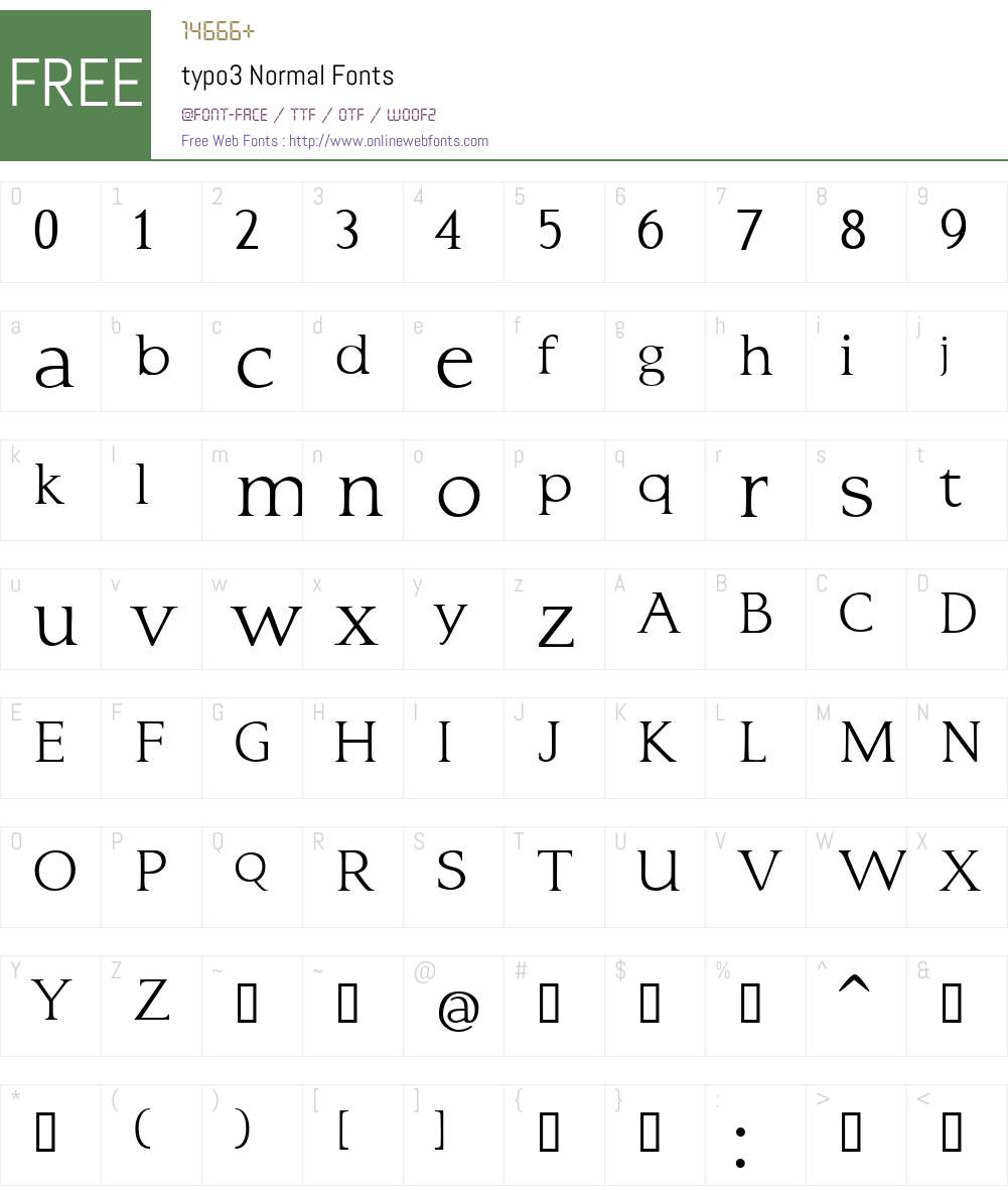 typo3 Font Screenshots