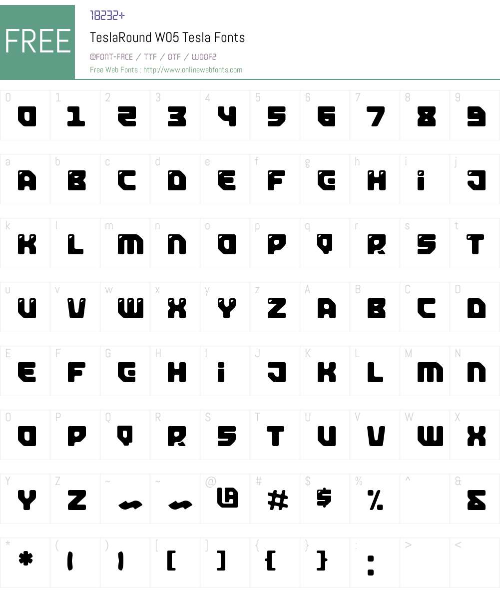 TeslaRoundW05-Tesla Font Screenshots