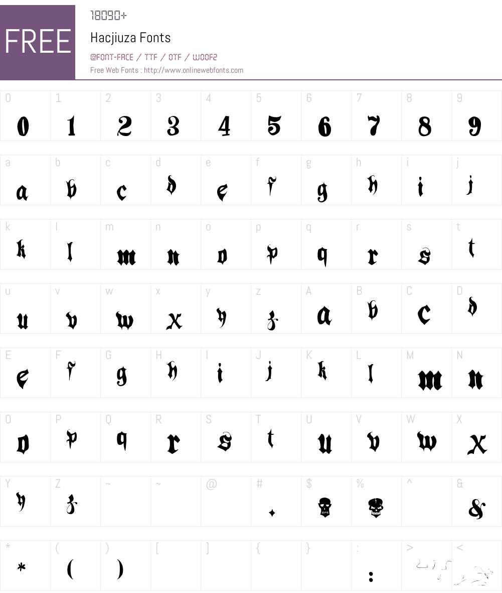 Hacjiuza Font Screenshots
