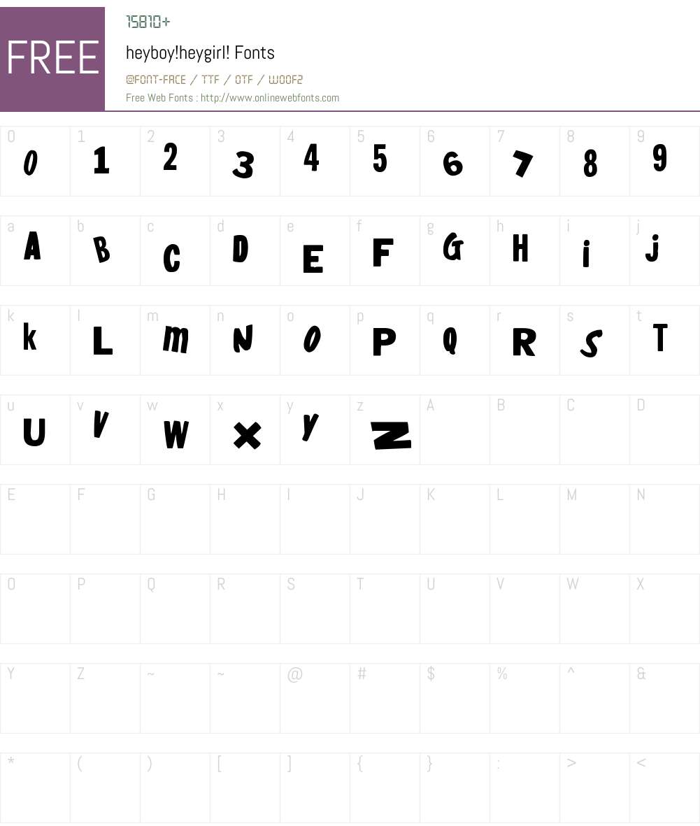 heyboy!heygirl! Font Screenshots