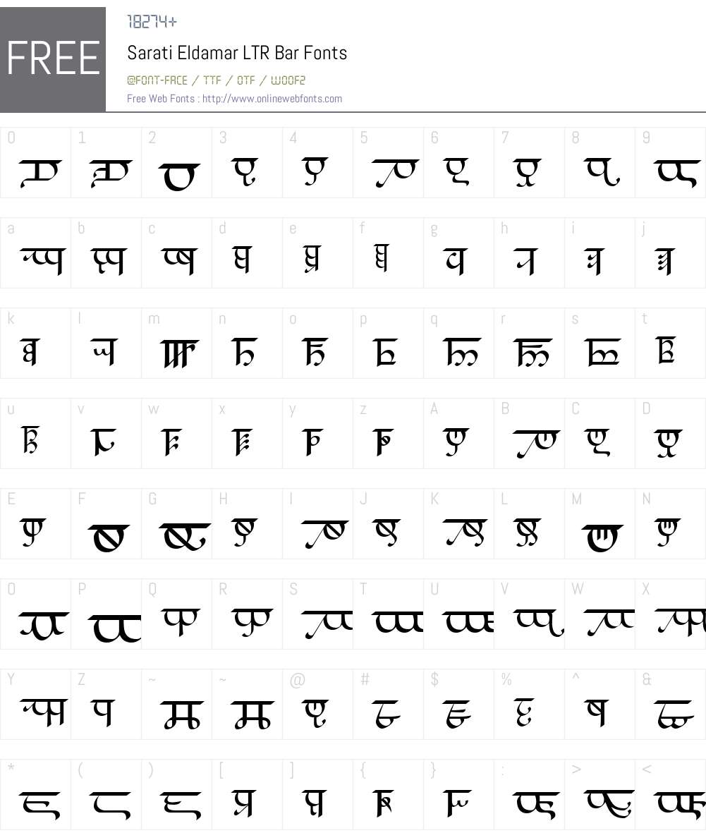 Sarati Eldamar LTR Bar Font Screenshots