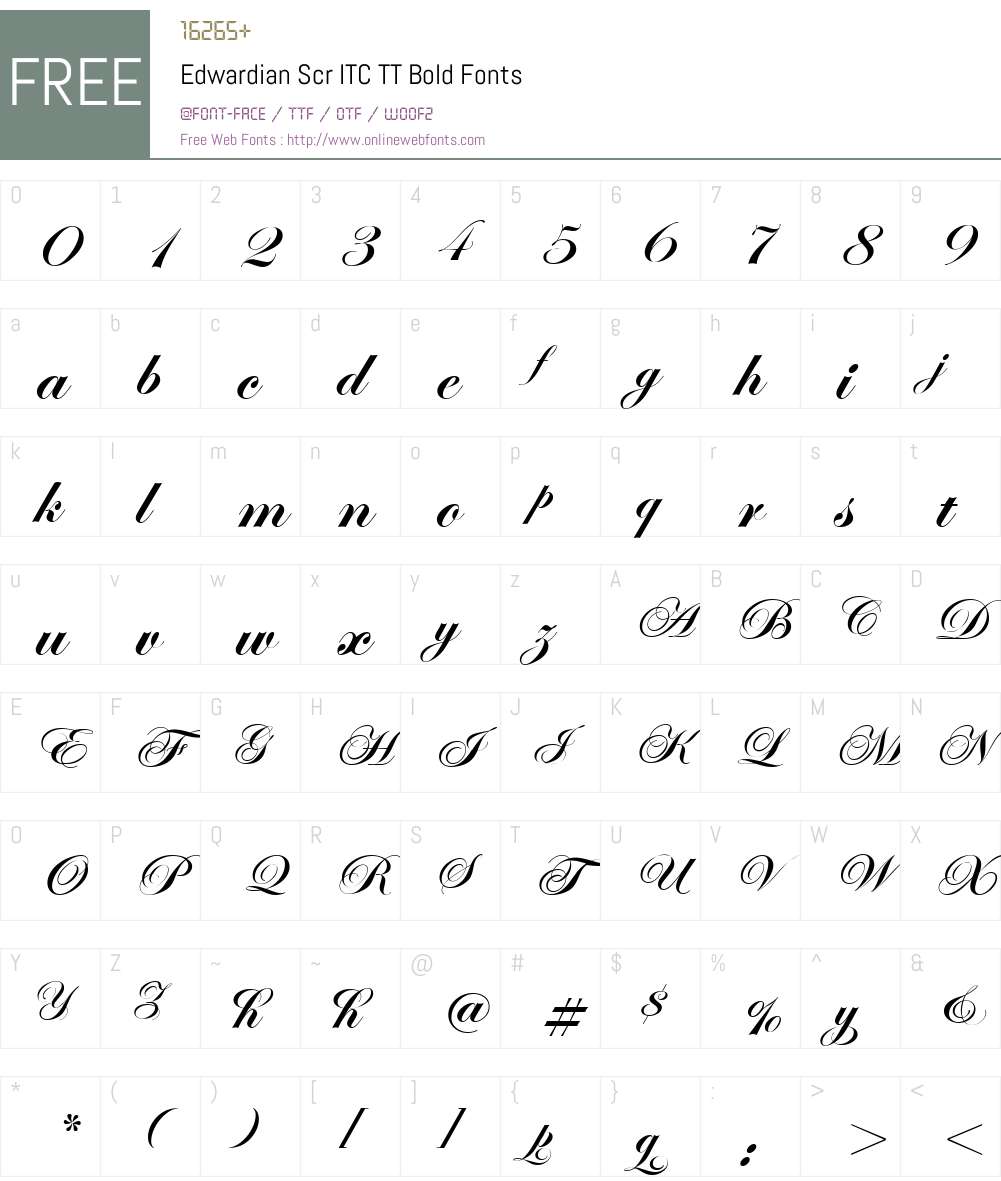 Edwardian Scr ITC TT Font Screenshots