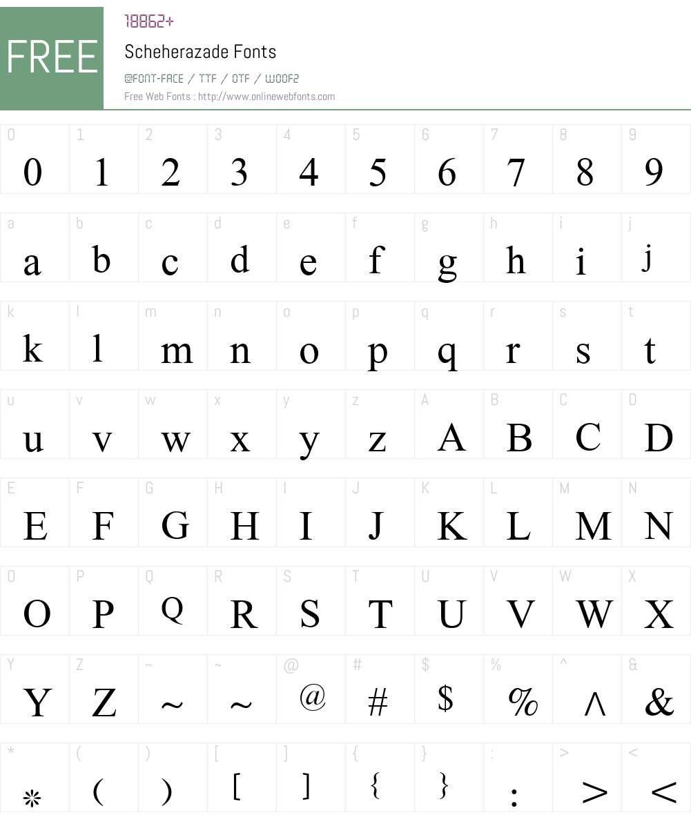 Scheherazade Font Screenshots