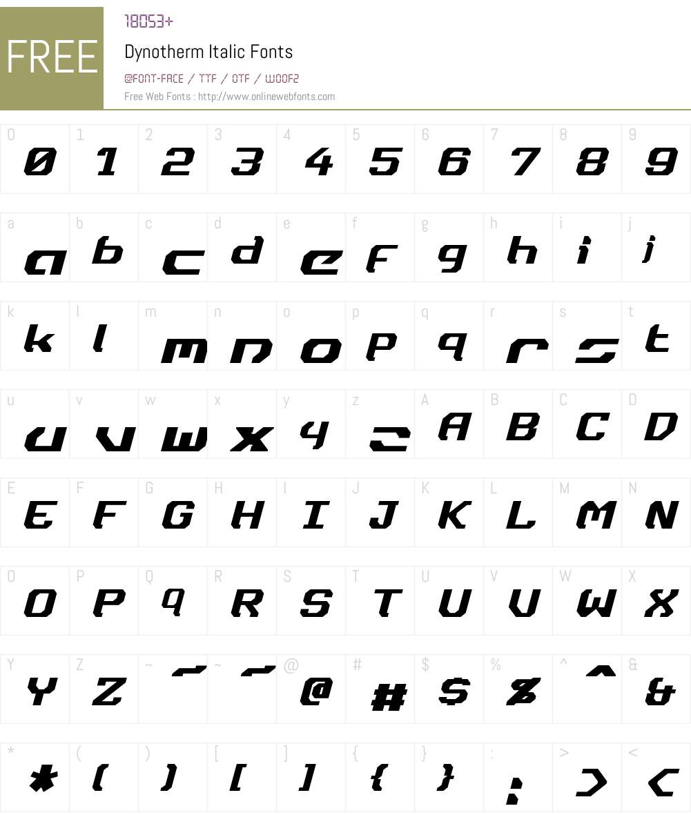 Dynotherm Font Screenshots