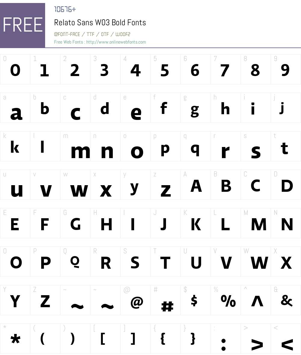 RelatoSansW03-Bold Font Screenshots