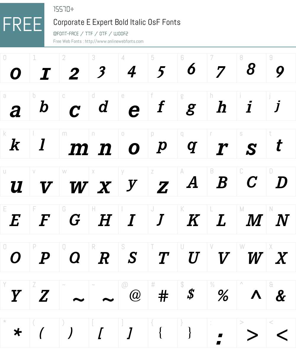 Corporate E Expert BQ Font Screenshots
