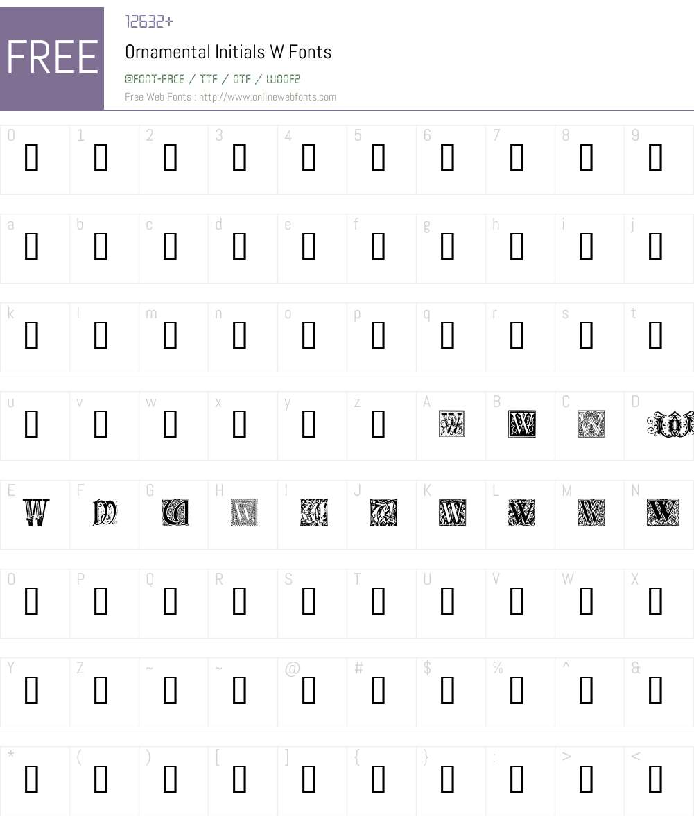 Ornamental Initials W Font Screenshots