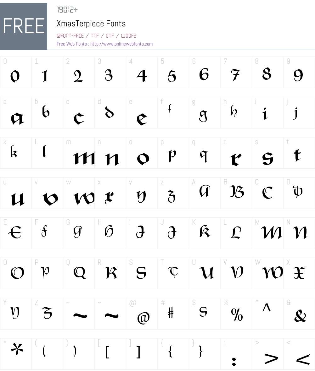 XmasTerpiece Font Screenshots