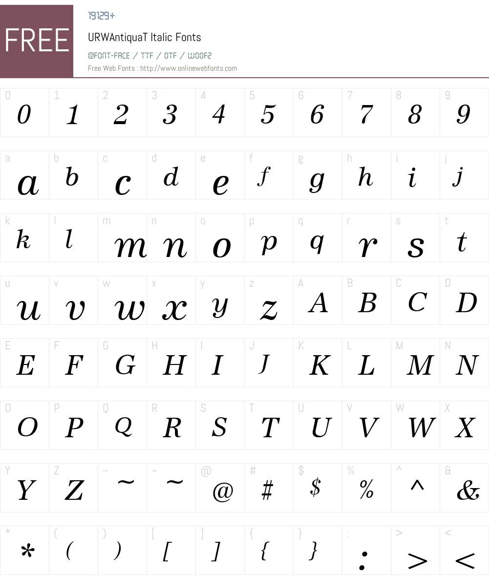 URWAntiquaT Font Screenshots