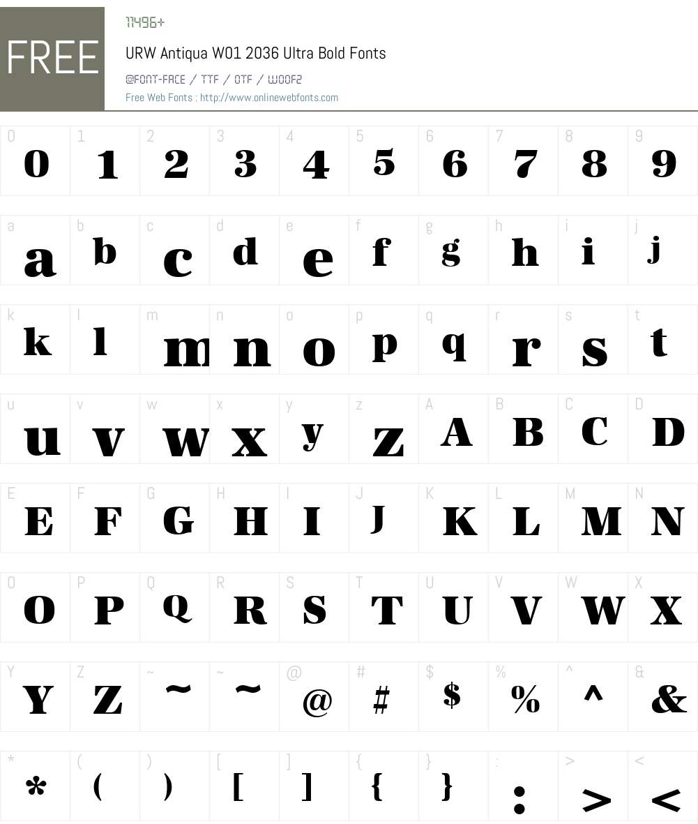 URWAntiquaW01-2036UltraBold Font Screenshots