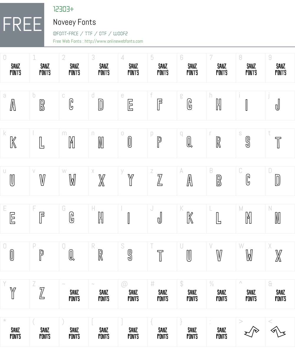 Noveey Font Screenshots
