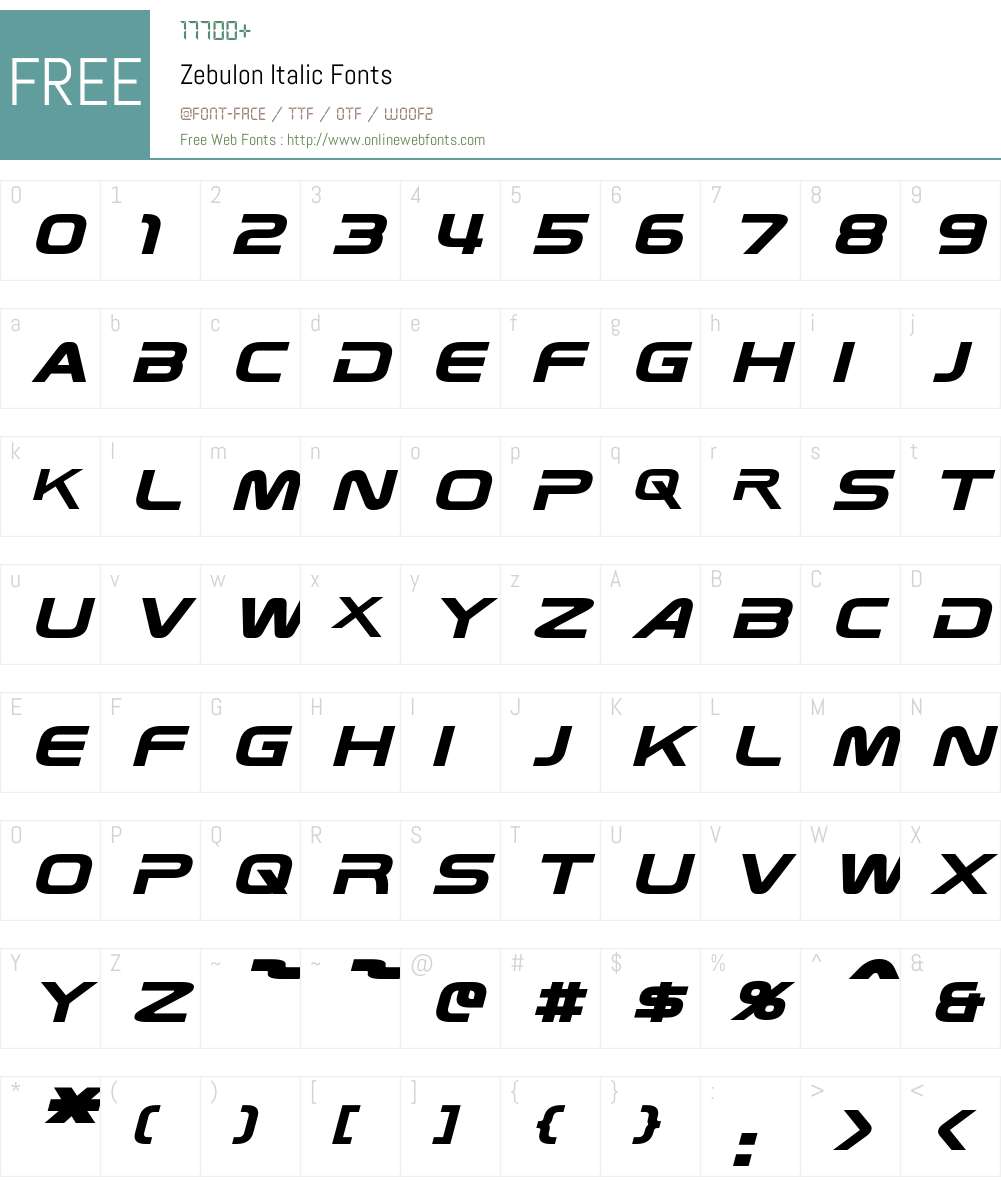 Zebulon Font Screenshots
