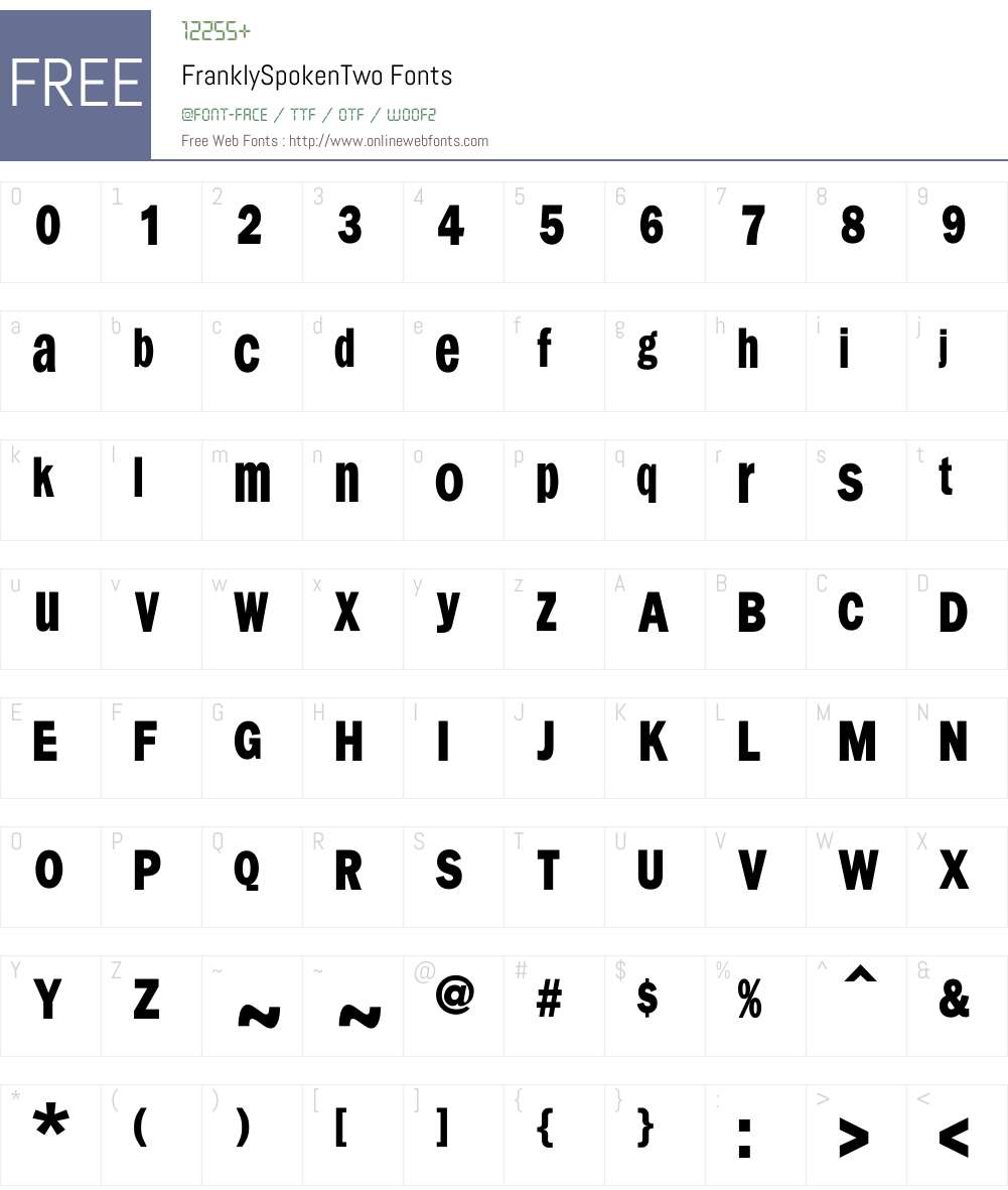 FranklySpokenTwo Font Screenshots