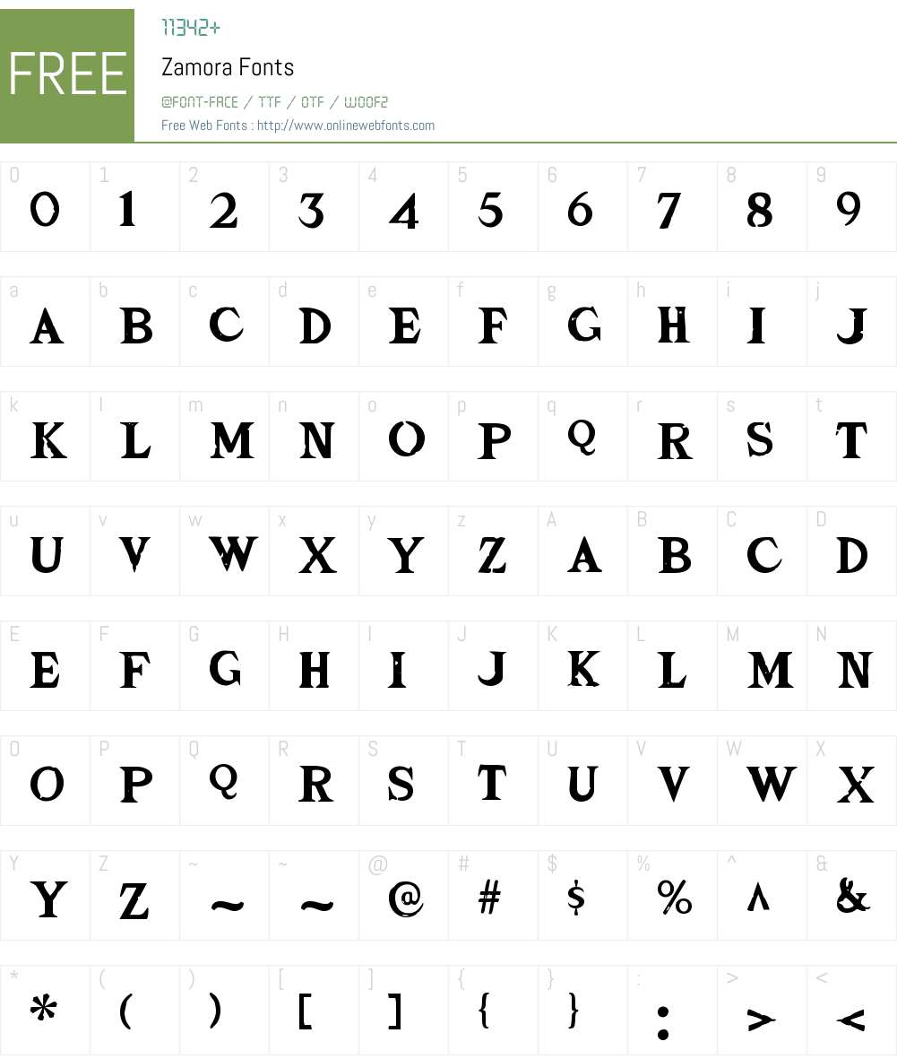 Zamora 1.100;PS 001.001;Core 1.0.38 Fonts Free Download ...