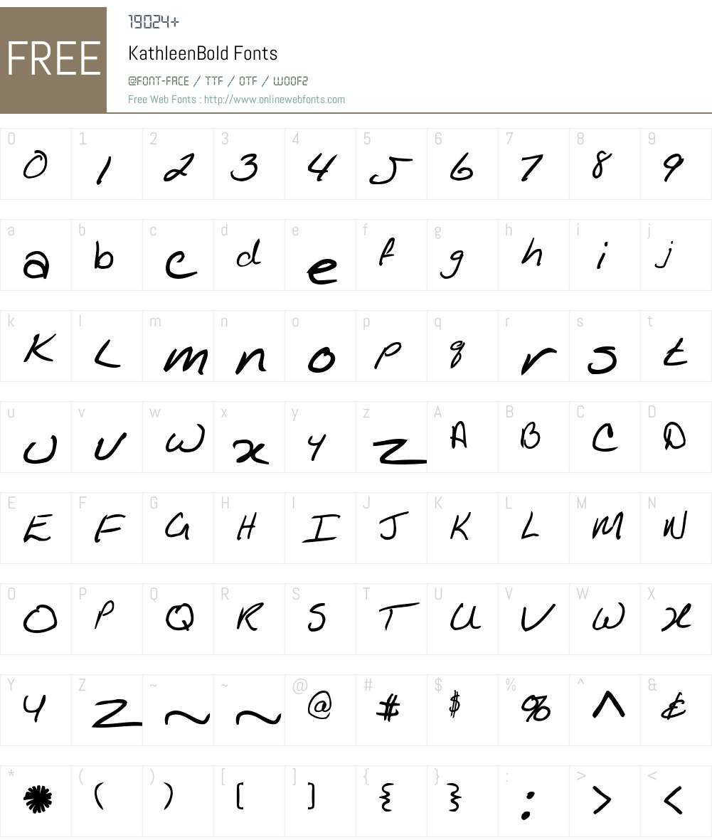 KathleenBold Font Screenshots