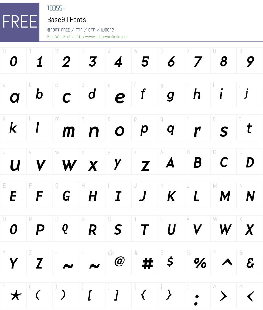 Base9 Font Screenshots