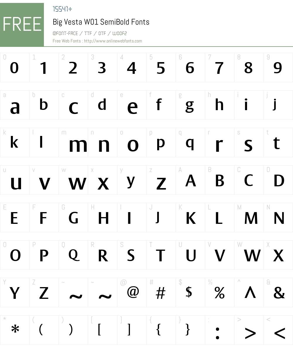 BigVestaW01-SemiBold Font Screenshots