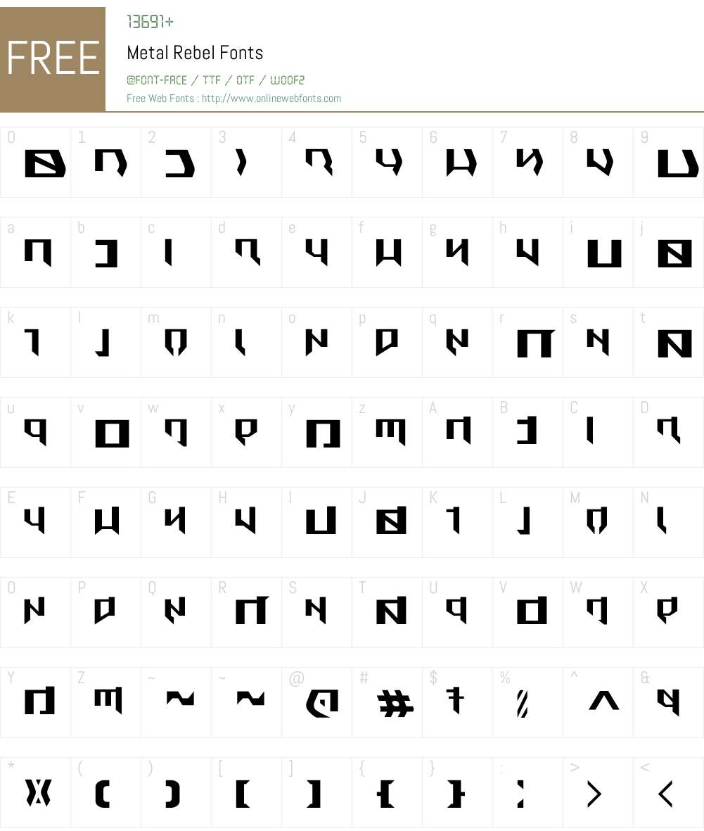 Metal Rebel Font Screenshots