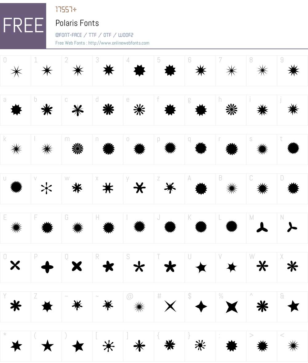 Polaris Font Screenshots
