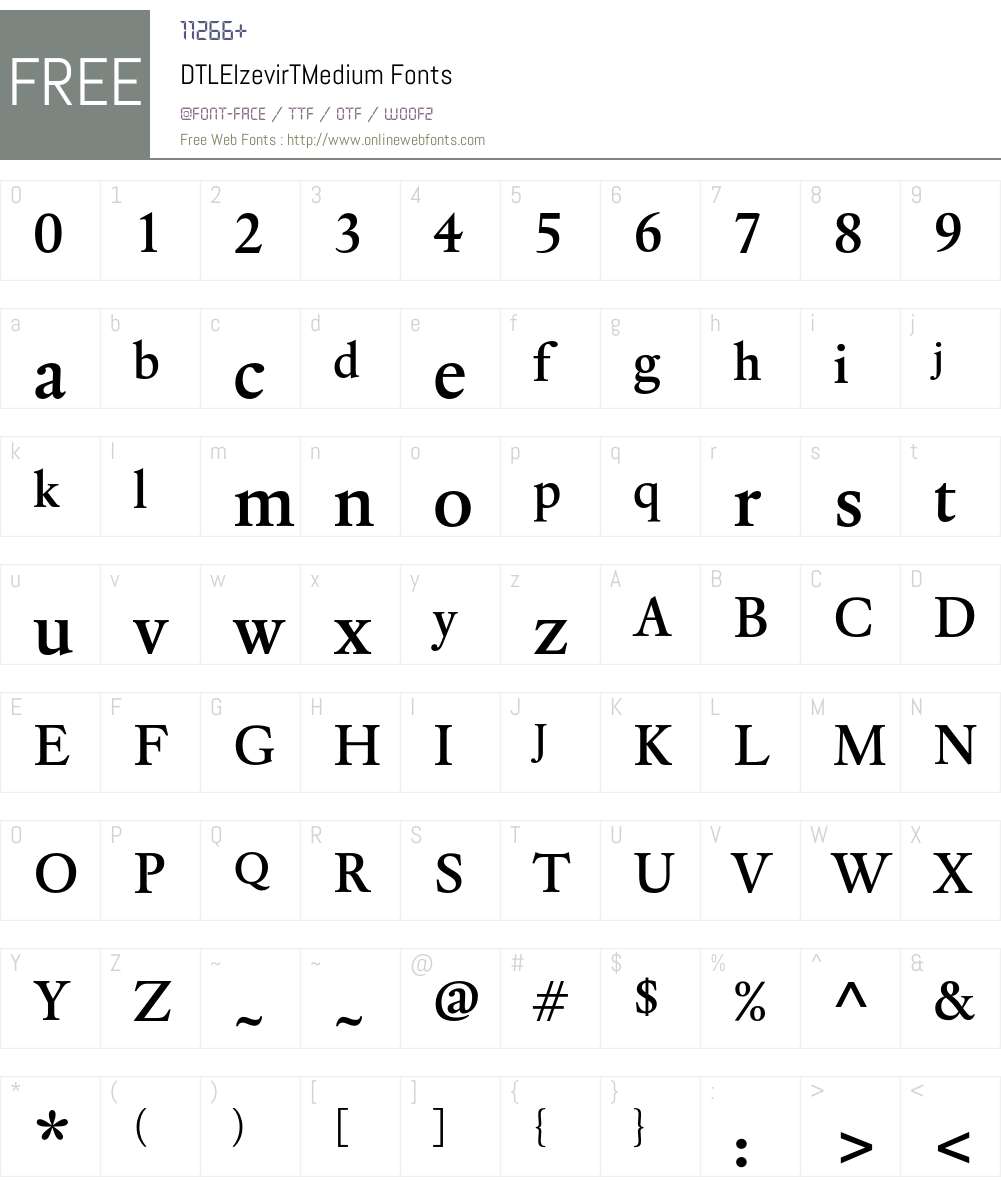 DTLElzevirTMedium Font Screenshots
