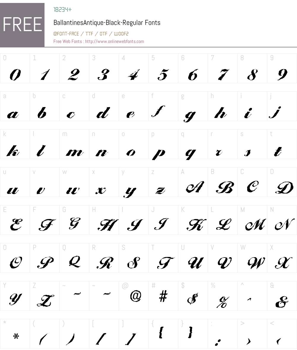 BallantinesAntique-Black Font Screenshots