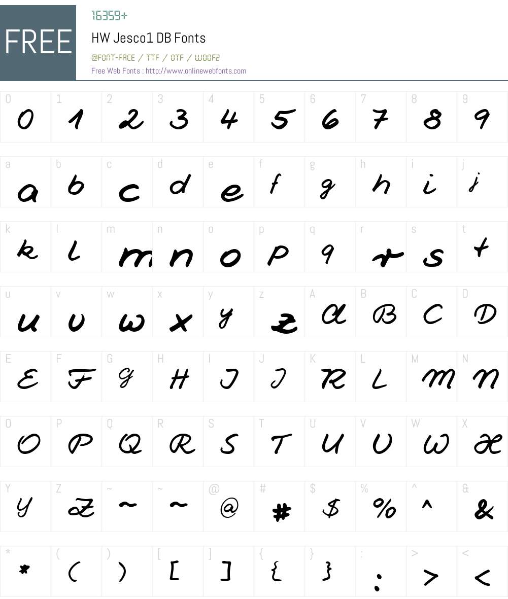 HW Jesco1 DB Font Screenshots