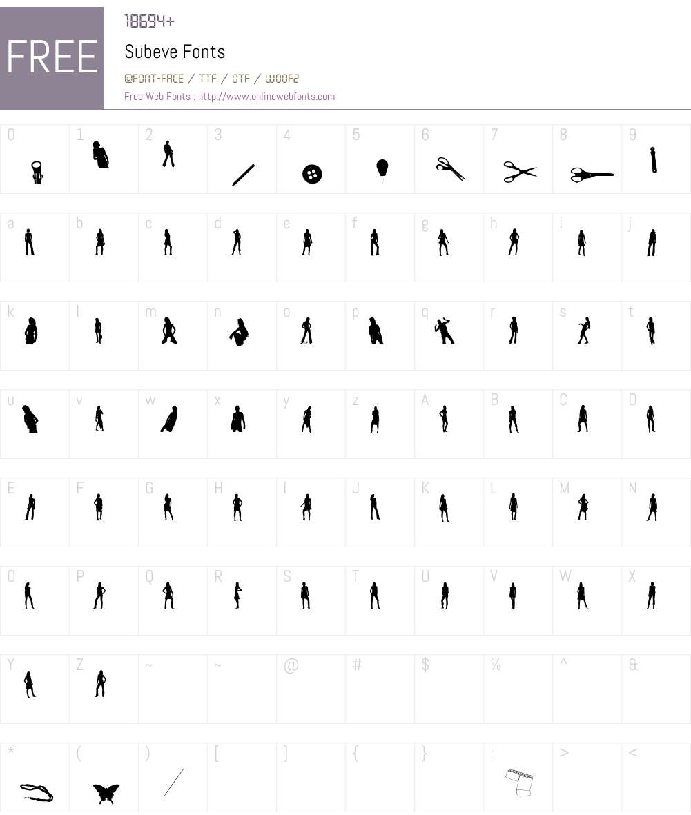 Subeve Font Screenshots
