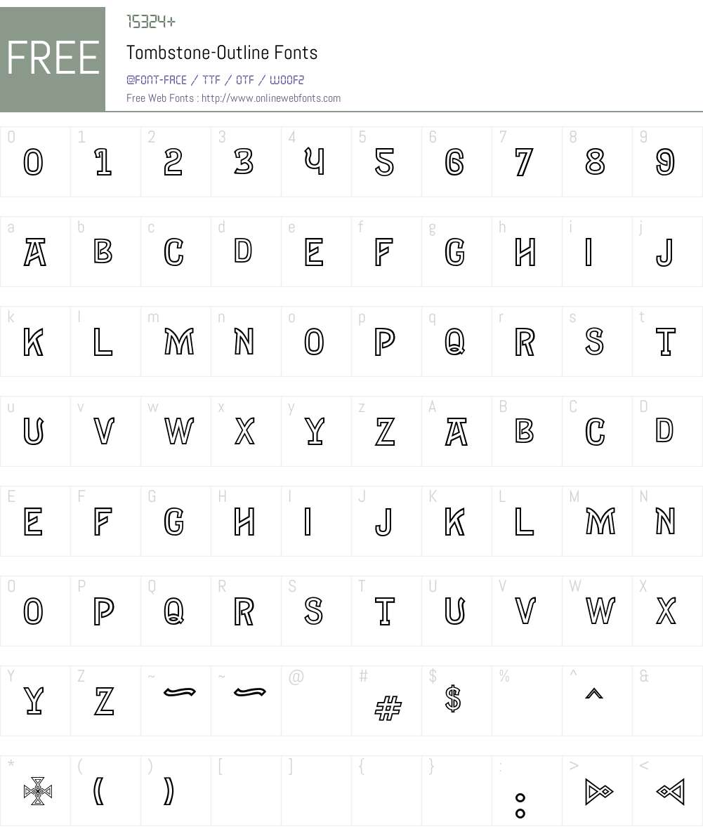 Tombstone Font Screenshots