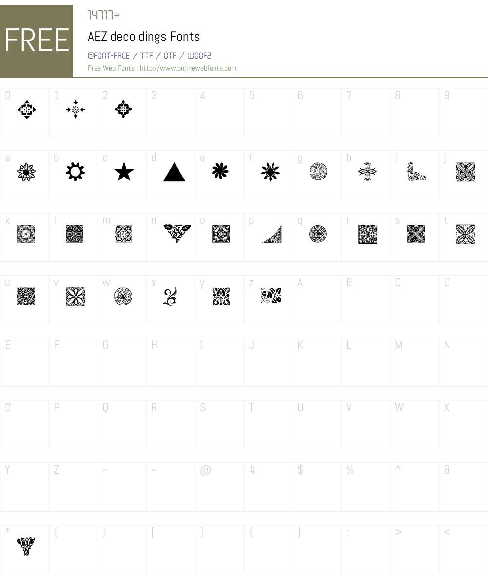 AEZ deco dings Font Screenshots