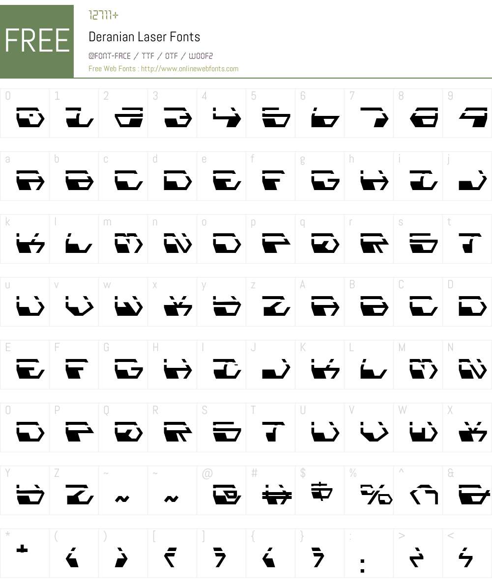 Deranian Laser Font Screenshots
