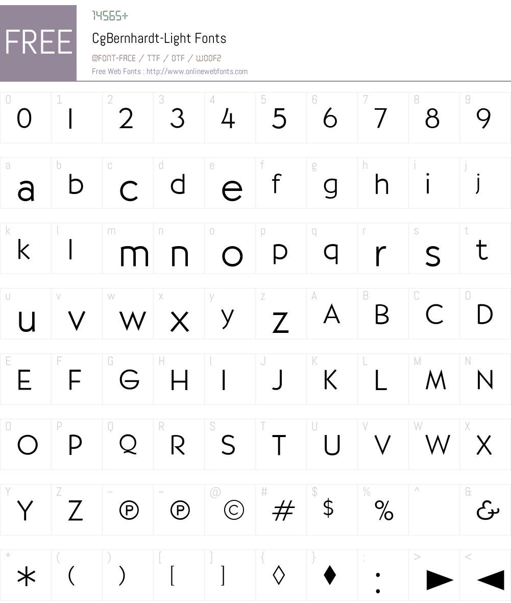 CgBernhardt Font Screenshots