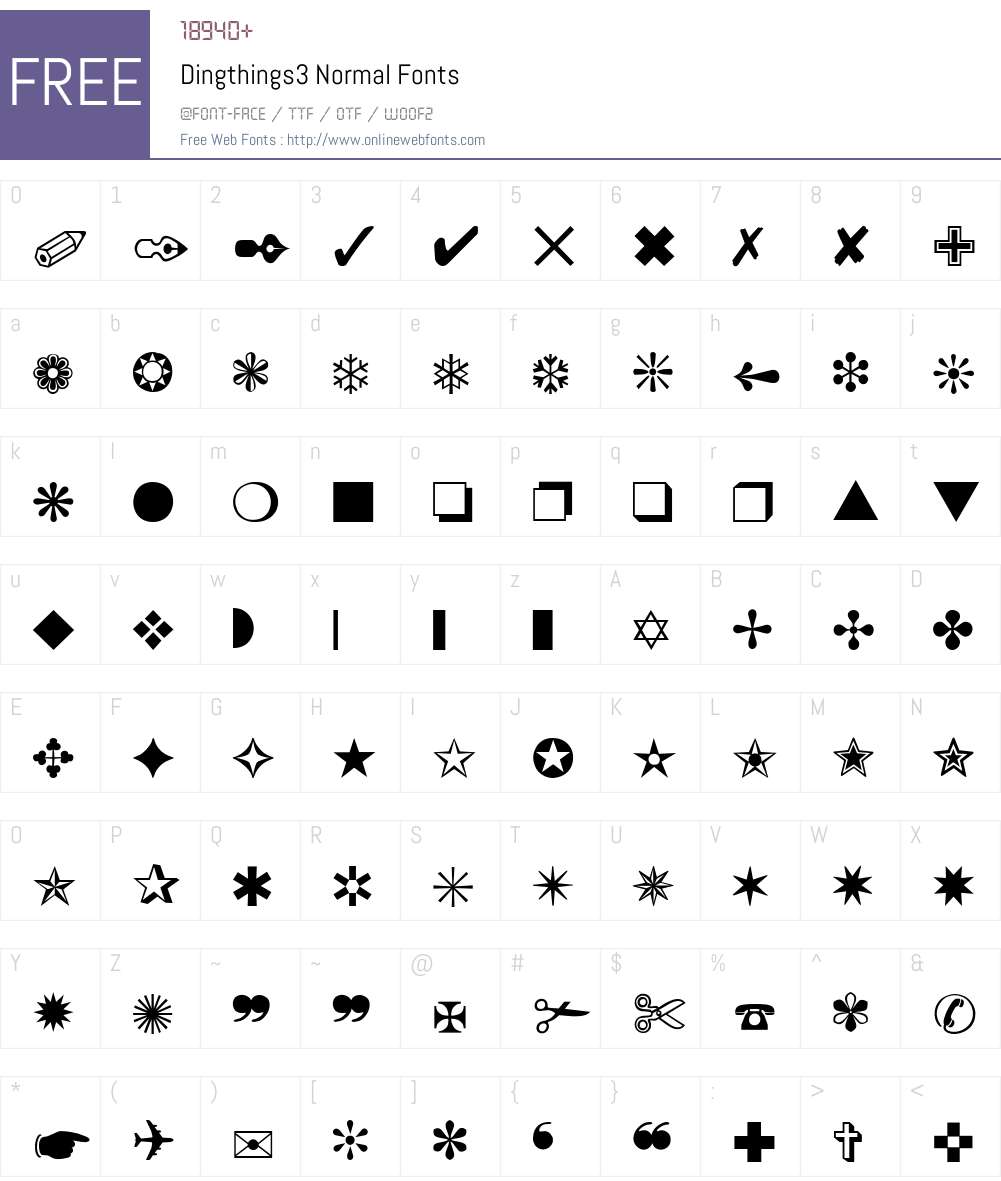 Dingthings3 Font Screenshots