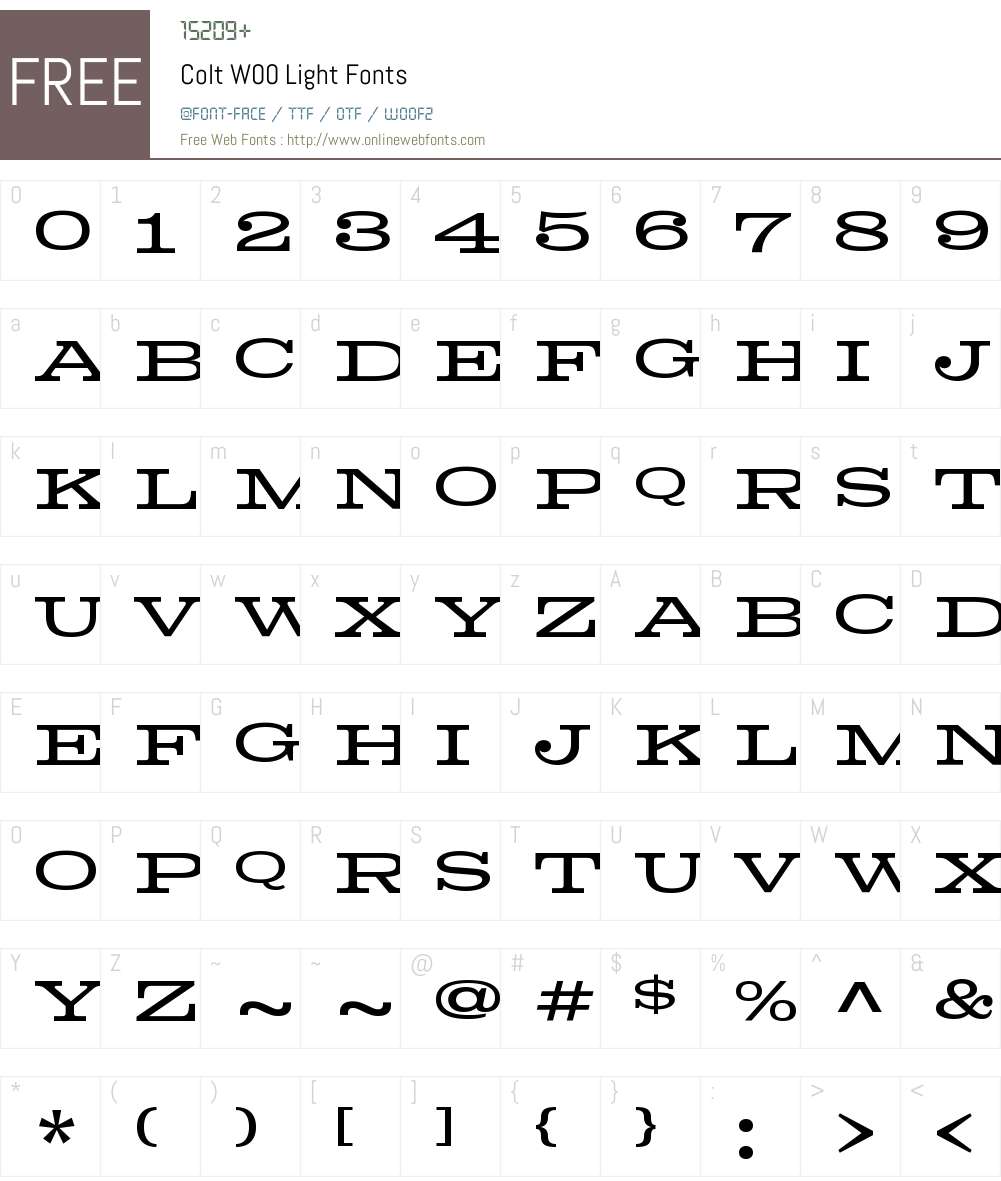 ColtW00-Light Font Screenshots