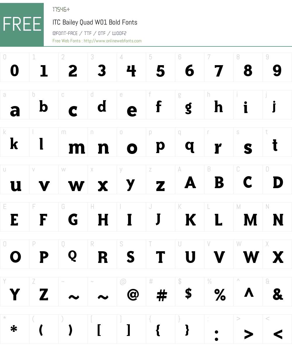 ITCBaileyQuadW01-Bold Font Screenshots