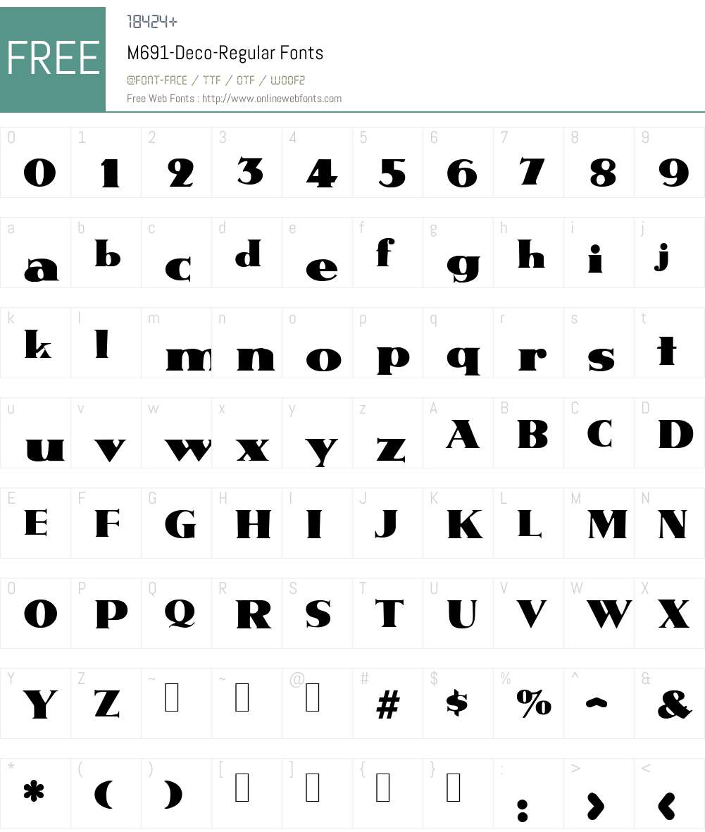 M691-Deco Font Screenshots