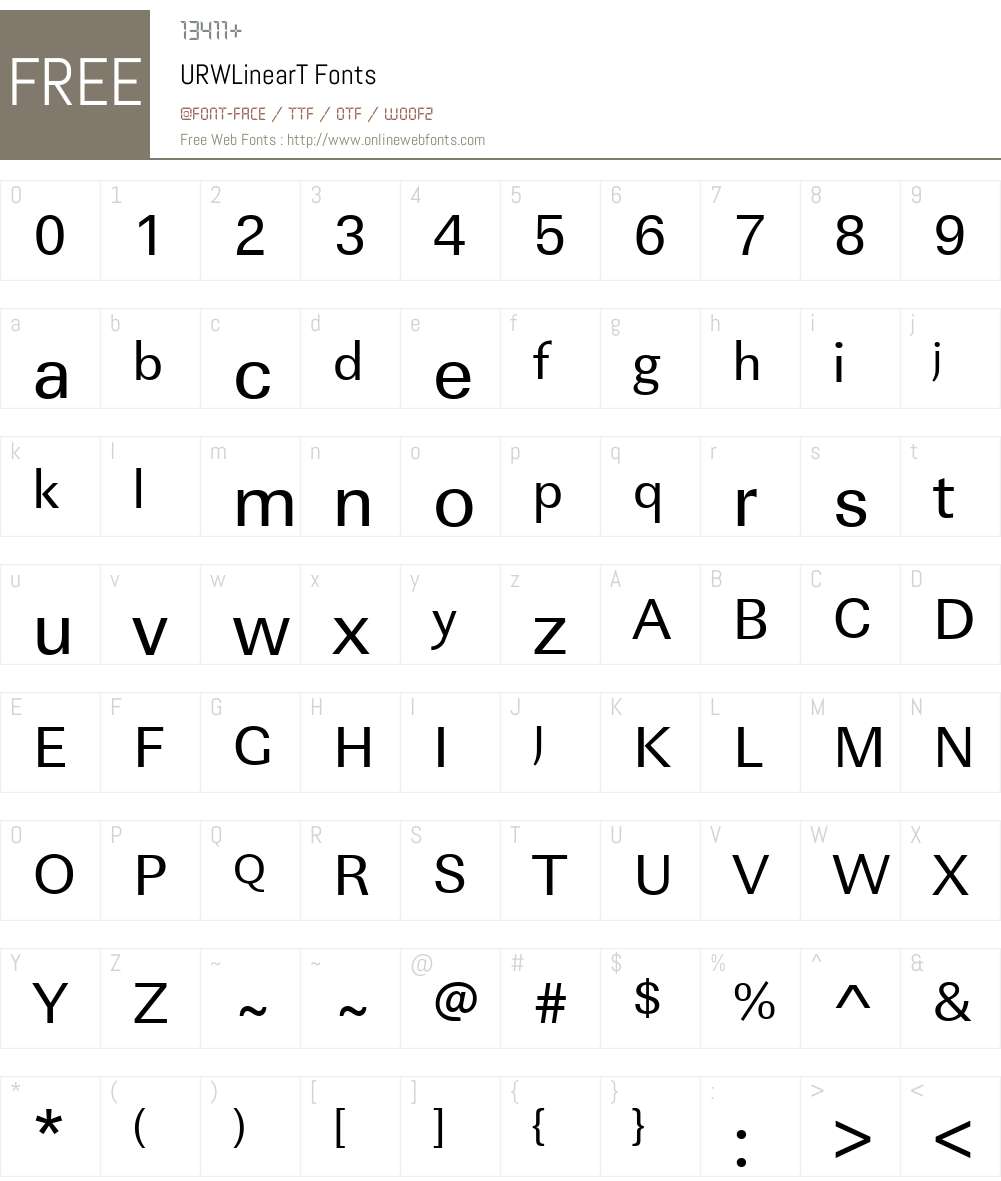 URWLinearT Font Screenshots