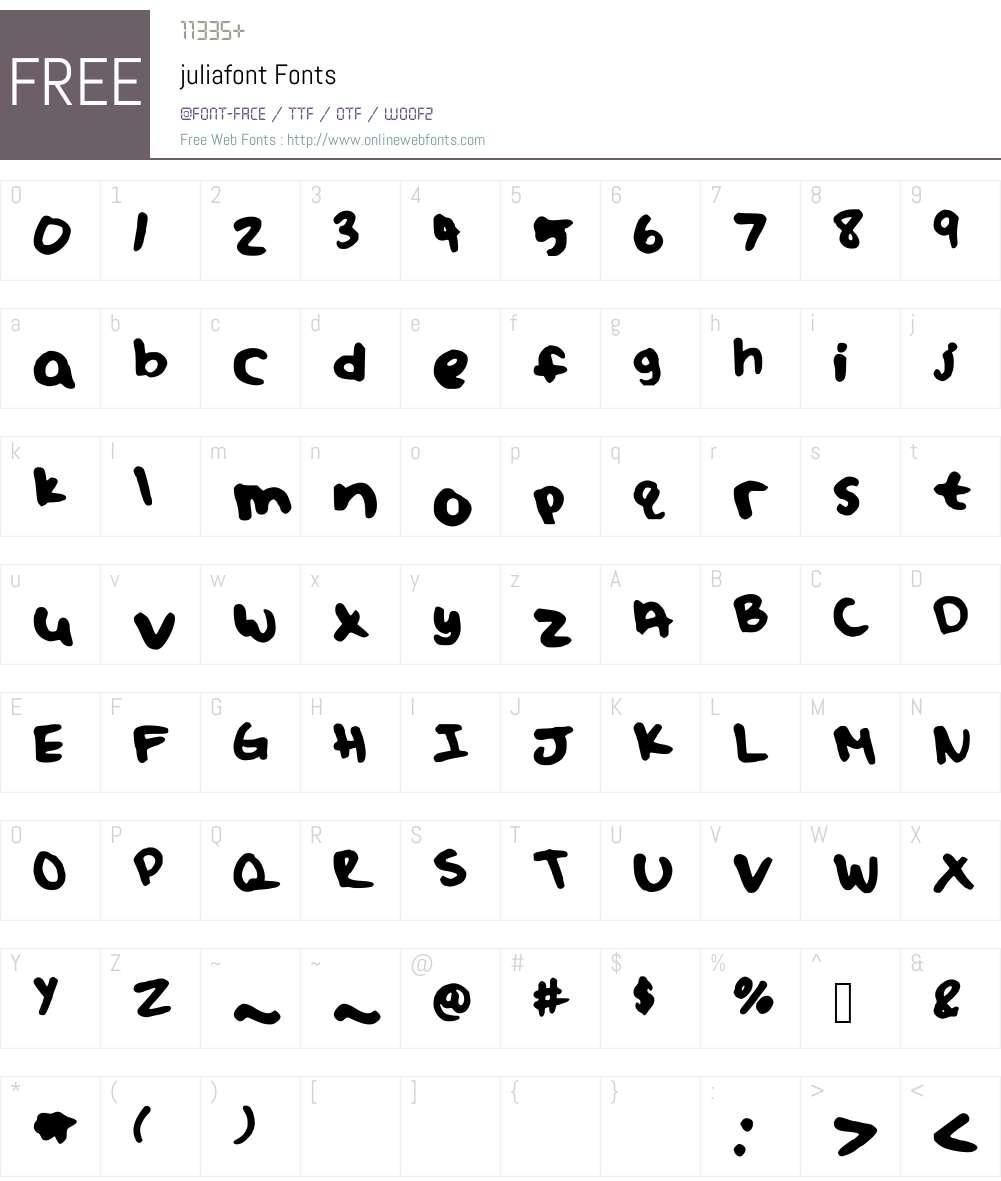 juliafont Font Screenshots
