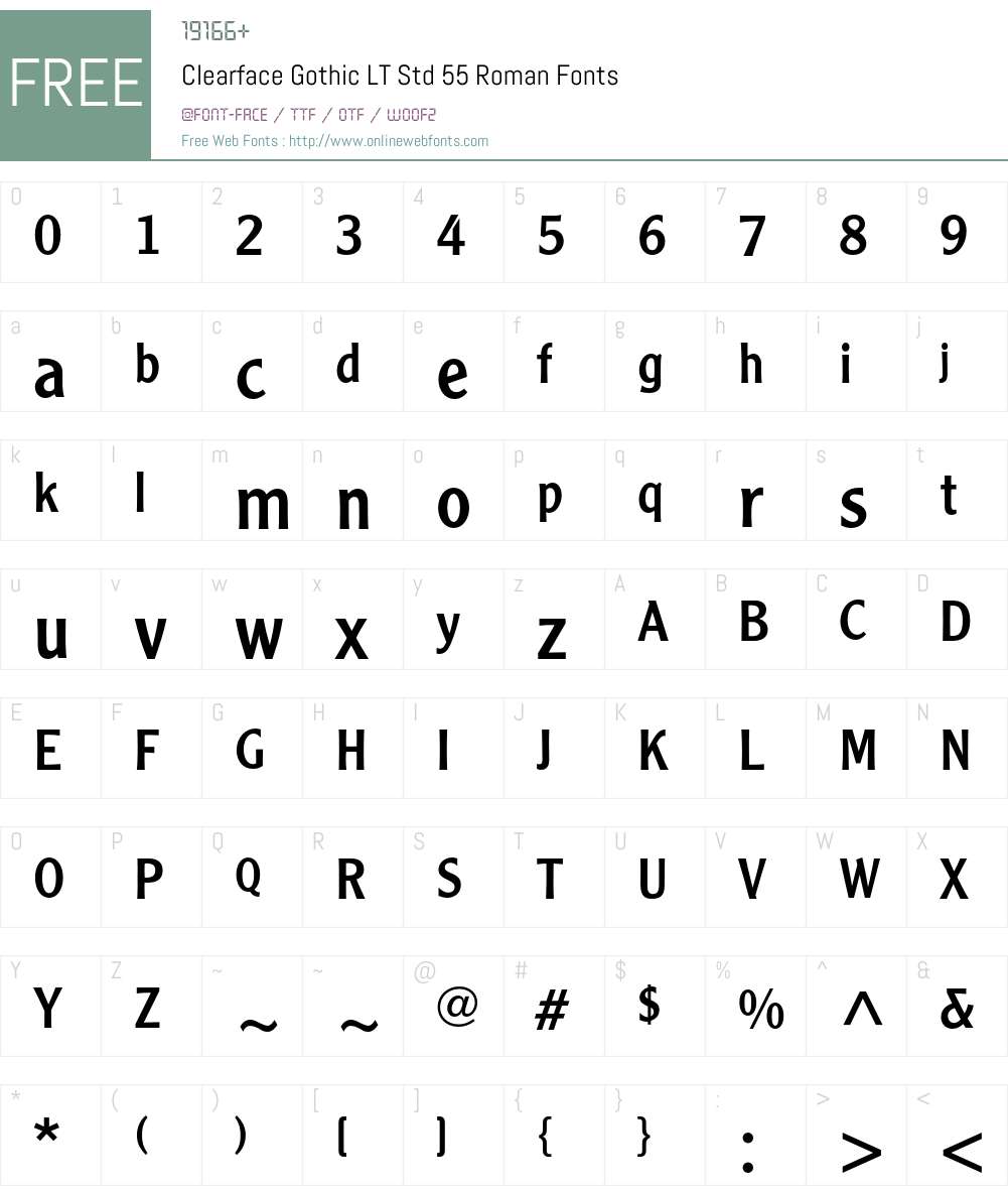 Clearface Gothic LT Std Font Screenshots
