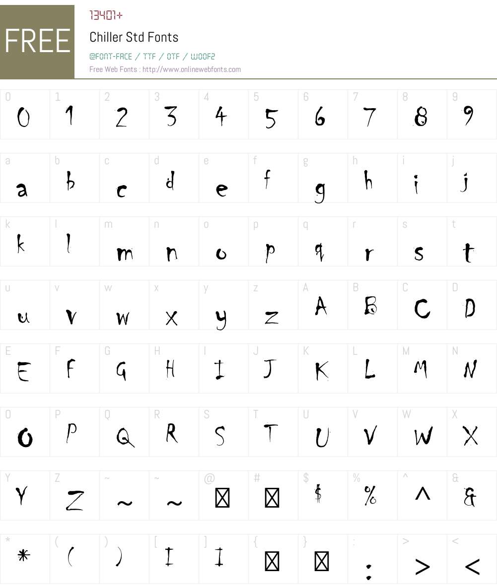 Chiller Std Font Screenshots